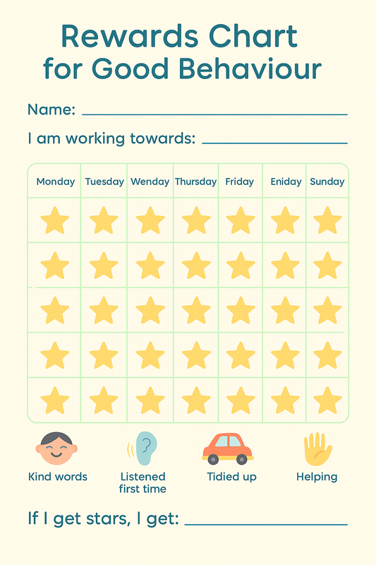 Rewards Chart for Good Behaviour (Printable)