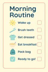 🛏️ Morning Routine Chart